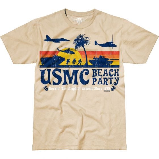 7.62 Design T-Shirt USMC Beach Party in Sand