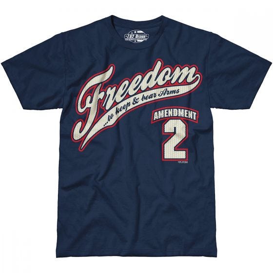 7.62 Design T-Shirt 2nd Amendment Freedom in Navy Blue