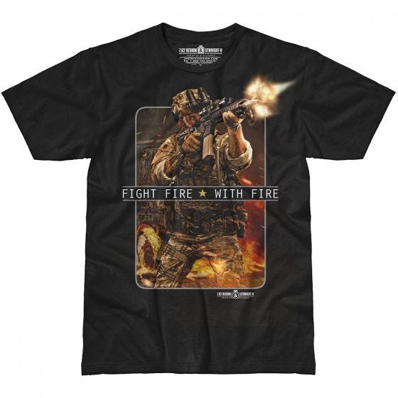 7.62 Design T-Shirt Fight Fire With Fire in nero