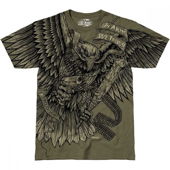 7.62 Design T-Shirt In Arms We Trust in Military Green