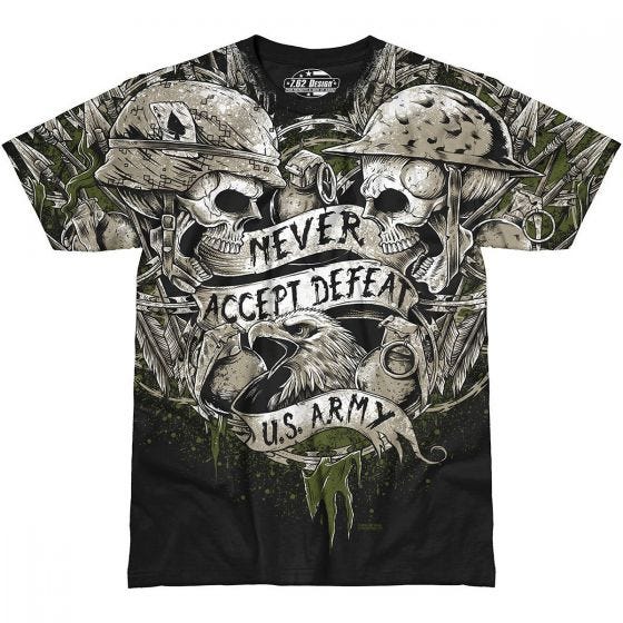 7.62 Design T-Shirt Army Never Accept Defeat in nero