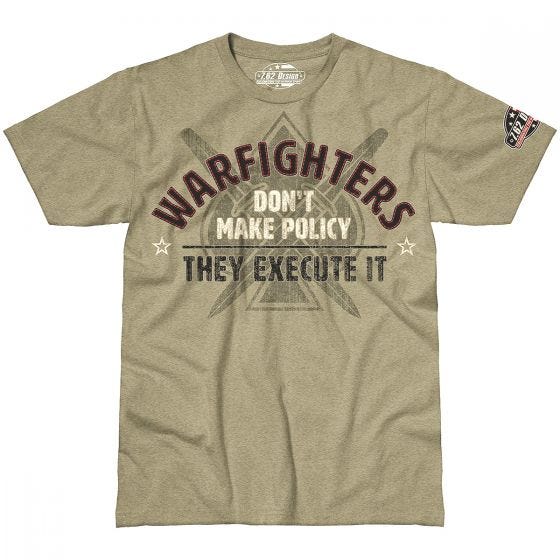 7.62 Design T-Shirt Warfighters Execute Policy in cachi Heather