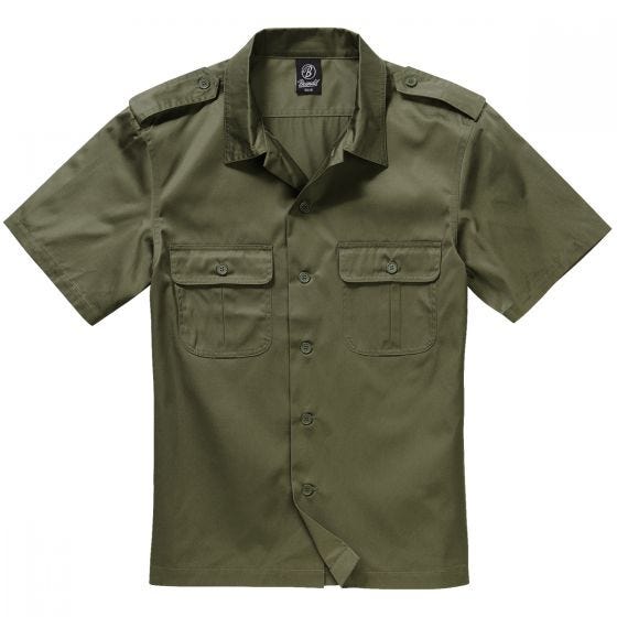 Brandit camicia US a maniche corte in verde oliva