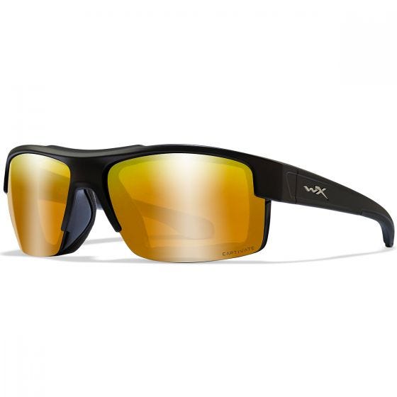 Wiley X WX Compass Glasses - Captivate Polarized Bronze Mirror Lens / Matte Black Frame