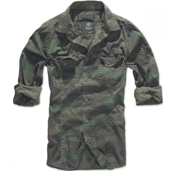 Brandit maglia taglio slim fit in Woodland