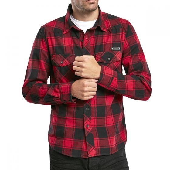 Brandit camicia a quadri in rosso / nero