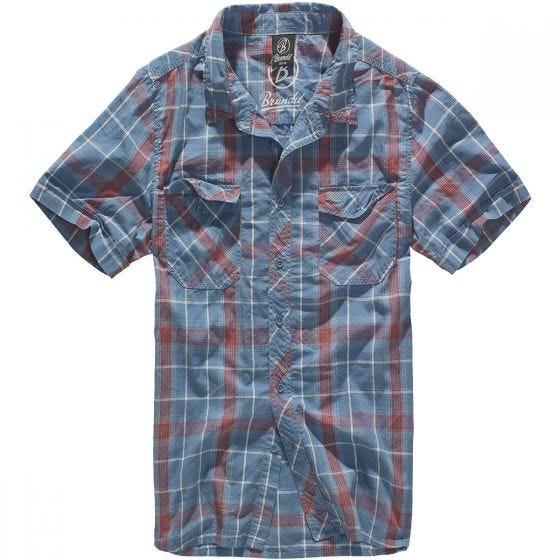 Brandit camicia Roadstar in rosso/blu