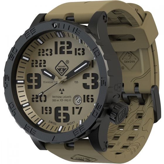 Hazard 4 orologio Heavy Water Diver Titanium Tritium quadrante Arid con grafica verde/giallo