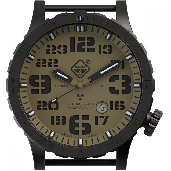 Hazard 4 orologio Heavy Water Diver Titanium Tritium quadrante Arid con grafica verde/giallo