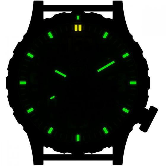 Hazard 4 orologio Heavy Water Diver Titanium Tritium quadrante Arid con grafica verde/giallo