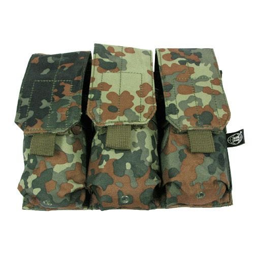 MFH custodia tripla portacaricatore M4/M16 MOLLE in Flecktran