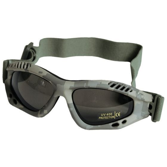 Mil-Tec occhialini protettivi Commando Air Pro a lenti fumé e struttura in ACU Digital