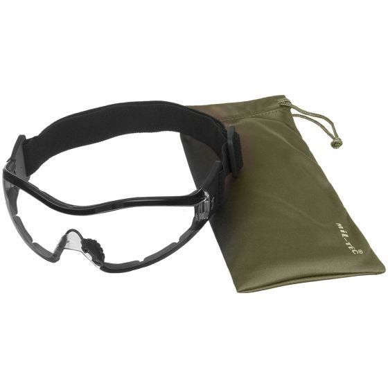 Mil-Tec occhiali protettivi Commando per parapendio/paracadutismo trasparenti