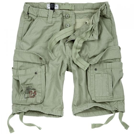 Surplus shorts vintage effetto slavato Airborne in Light Olive