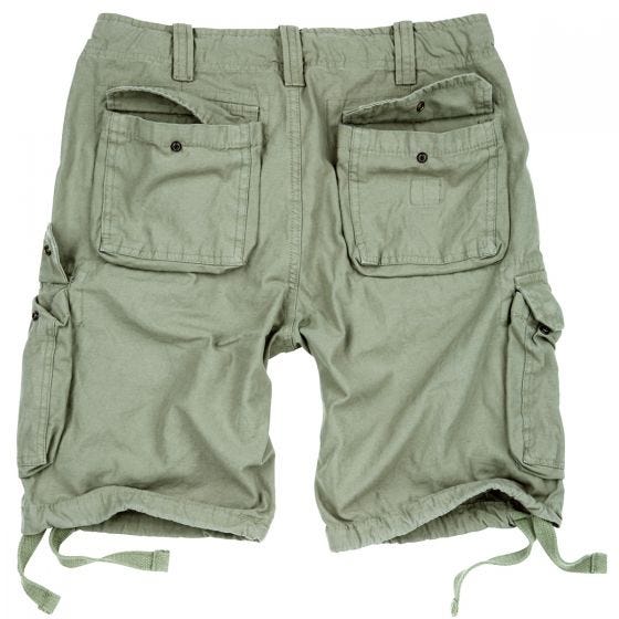 Surplus shorts vintage effetto slavato Airborne in Light Olive