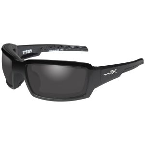 Wiley X occhiali WX Titan con lenti fumé grigie polarizzate e struttura in nero lucido