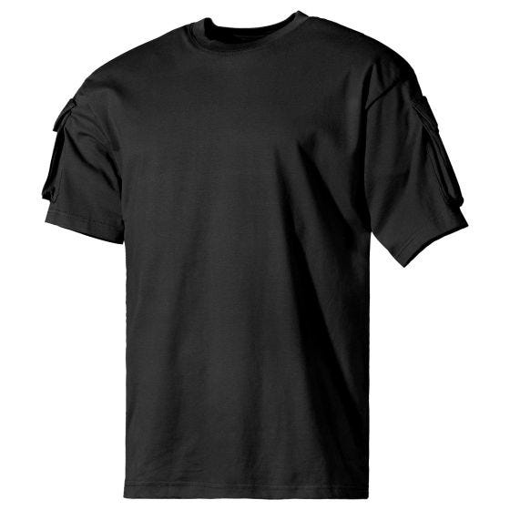MFH Camicia a maniche corte US Con tasche sulle maniche - Nero