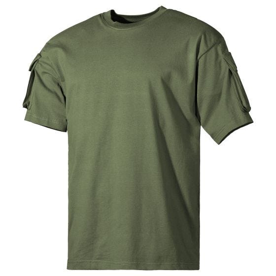 MFH Camicia a maniche corte US Con tasche sulle maniche - OD Green