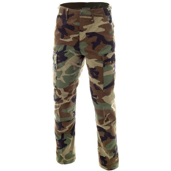 MFH pantaloni BDU da combattimento in Ripstop Woodland