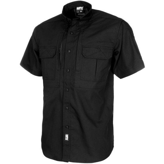 MFH Camicia a maniche corte Attack Rivestito in teflon Ripstop - Nero