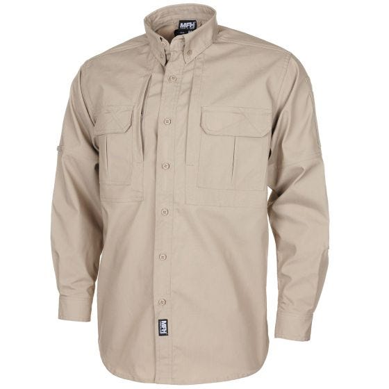 MFH Camicia a maniche lunghe Attack Rivestito in teflon in Ripstop - kaki