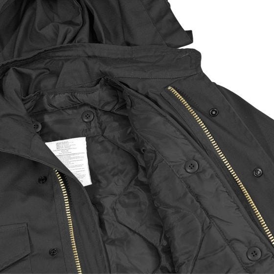 MFH Giacca da campo US M65 con fodera trapuntata - Nero