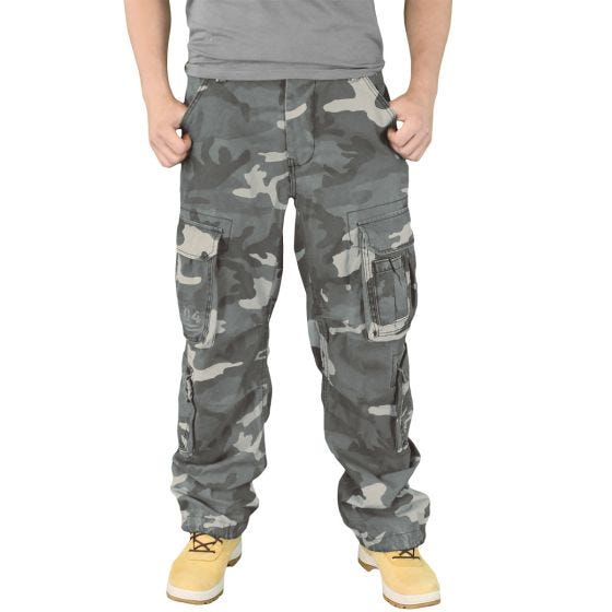 Surplus pantaloni vintage Airborne in Night Camo