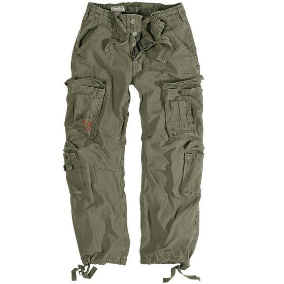 Surplus pantaloni vintage Airborne in verde oliva