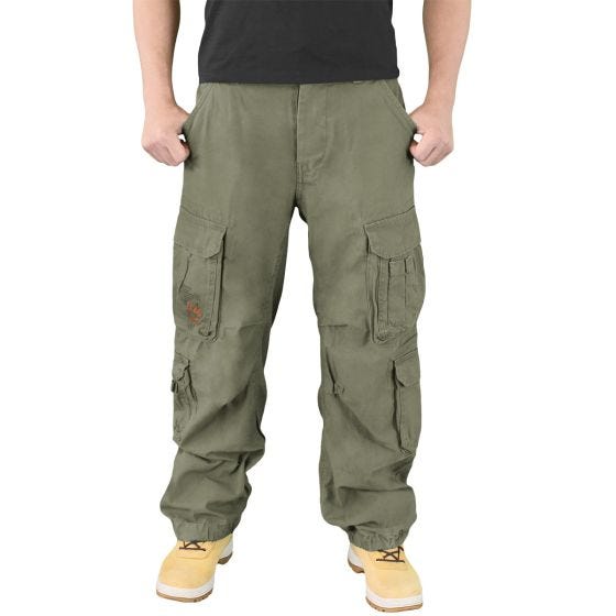 Surplus pantaloni vintage Airborne in verde oliva