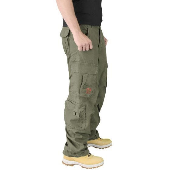 Surplus pantaloni vintage Airborne in verde oliva