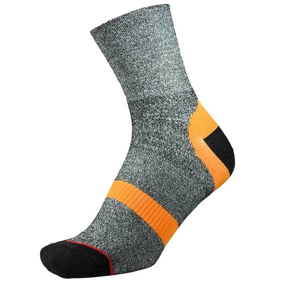 1000 Mile Calze Approach Reprave Double Layer - Charcoal Marl/Arancione