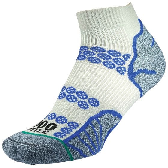 1000 Mile Calze Lite Anklet Repreve Double Layer - Grigio Argento/Royal Blue