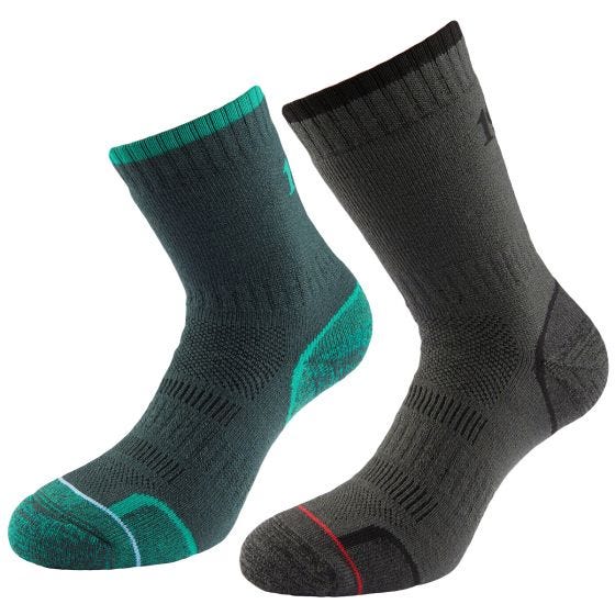 1000 Mile Calze da trekking 2 pacchi - Emerald/Nero Carbone