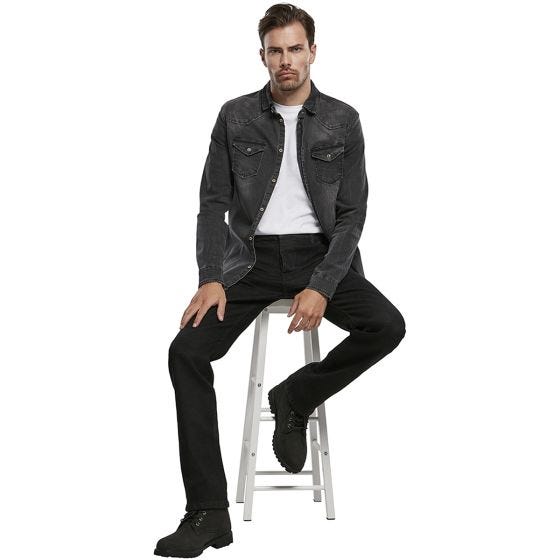 Brandit Pantaloni Mason Denim - Nero