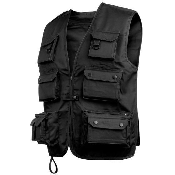 Mil-Tec gilet da pesca in nero