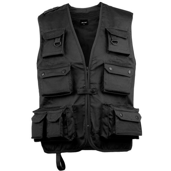 Mil-Tec gilet da pesca in nero