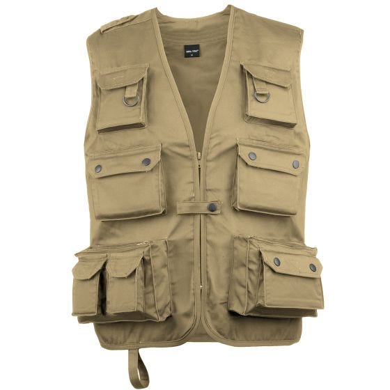 Mil-Tec gilet da pesca in cachi