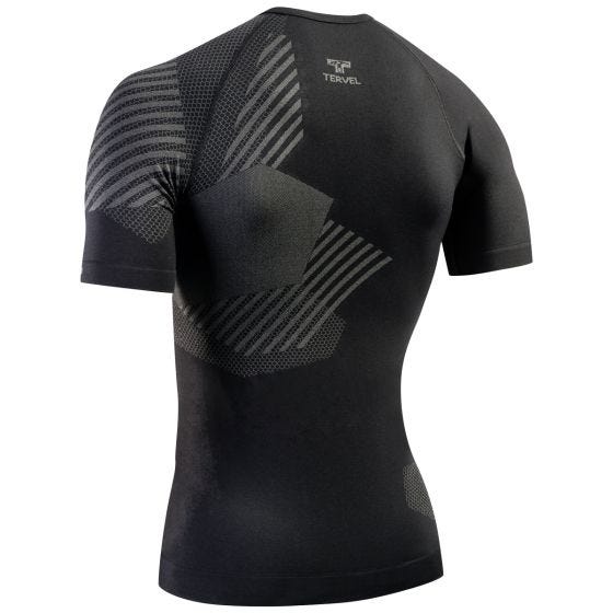 Tervel maglia a maniche corte Optiline in nero / grigio