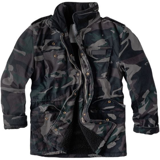 Surplus giacca invernale paracadutista in Black Camo Washed