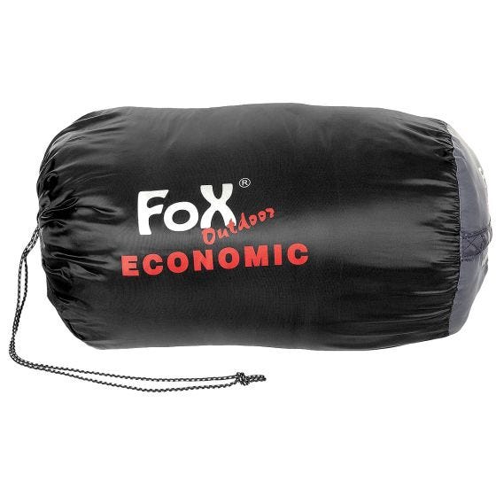 Fox Outdoor Sacco a Pelo Economic Mummy - Nero / Grigio