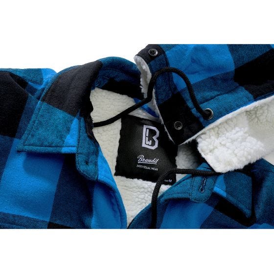 Brandit Giacca Lumber Hooded - Nero / Blu