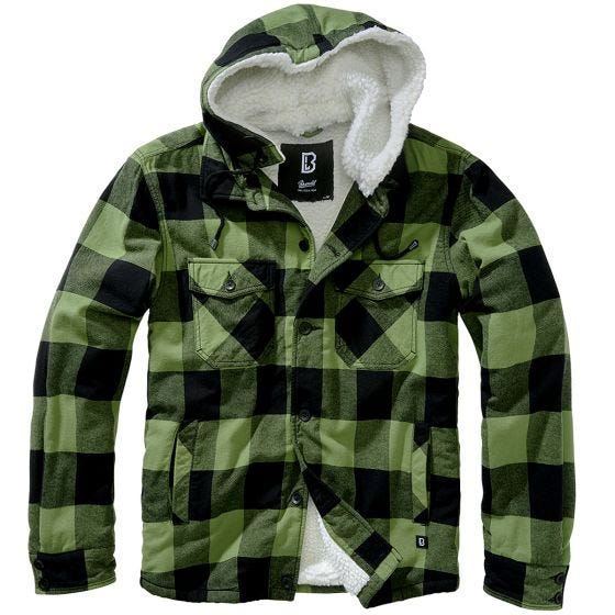 Brandit Giacca Lumber Hooded - Nero / Oliva