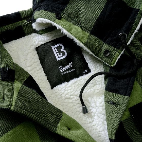 Brandit Giacca Lumber Hooded - Nero / Oliva