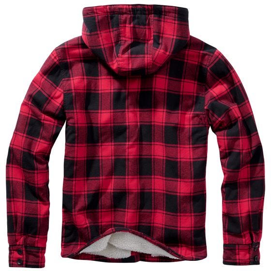 Brandit Giacca Lumber Hooded - Rosso / Nero