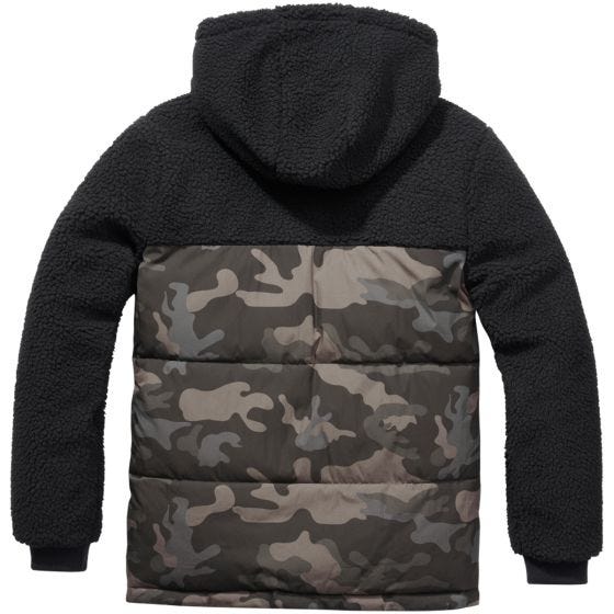 Brandit Giacca Jackson Teddyfleece - Nero / Dark Camo