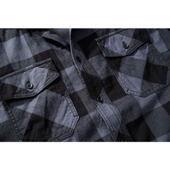 Brandit Camicia a maniche corte Half Sleeve Check - Nero / Grigio