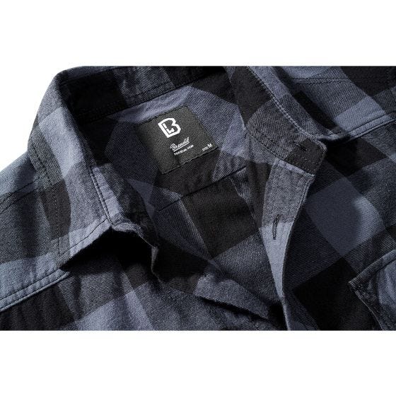 Brandit Camicia a maniche corte Half Sleeve Check - Nero / Grigio