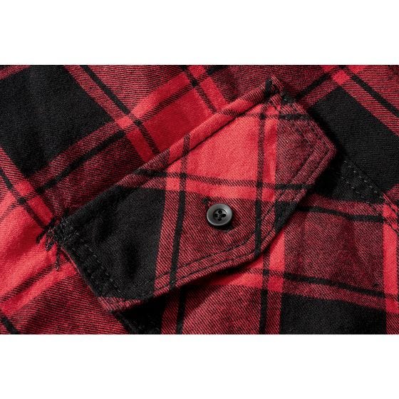 Brandit Camicia a maniche corte Half Sleeve Check - Rosso / Nero