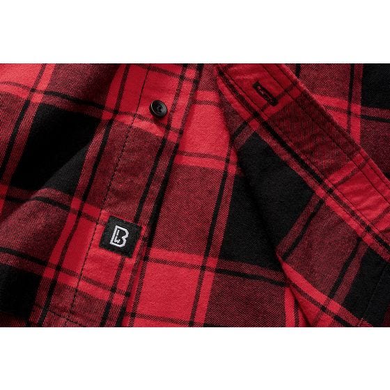 Brandit Camicia a maniche corte Half Sleeve Check - Rosso / Nero