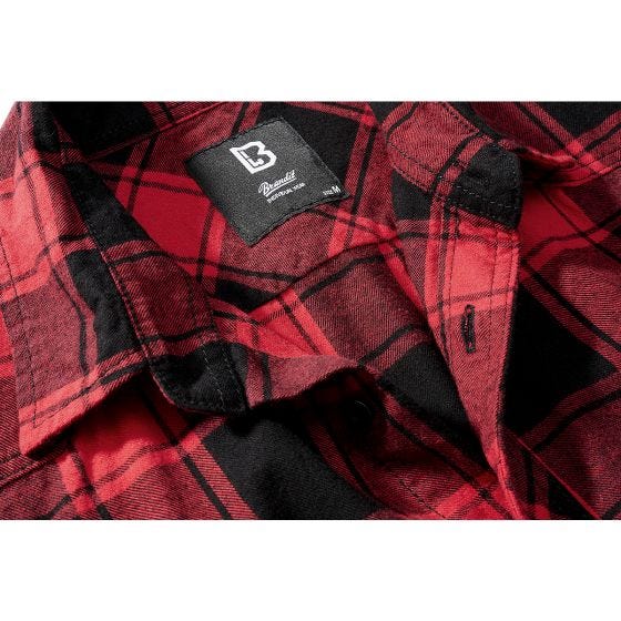 Brandit Camicia a maniche corte Half Sleeve Check - Rosso / Nero
